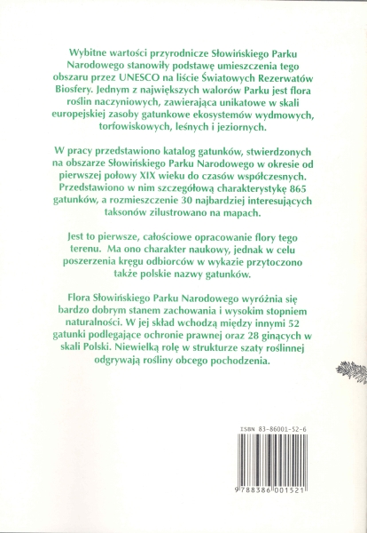 Awers okładki - Rośliny naczyniowe Słowińskiego Parku Narodowego