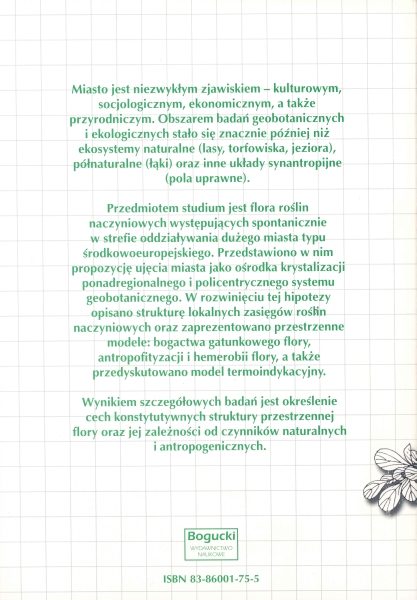 Rewers okłaki - Struktura przestrzenna flory dużego miasta. Studium metodyczno-problemowe