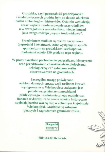Rewers okładki - Rośliny naczyniowe grodzisk Wielkopolski